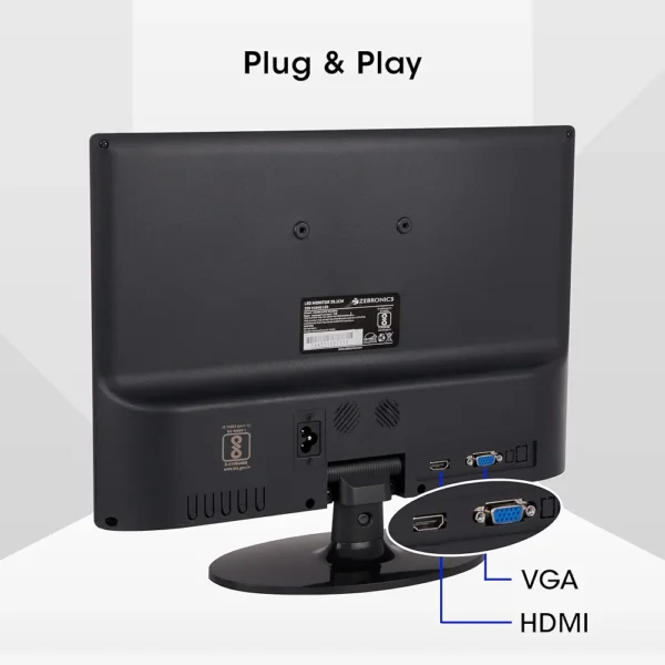 ZEBRONICS V16HD LED Monitor with Supporting HDMI VGA Input, HD 1280x800