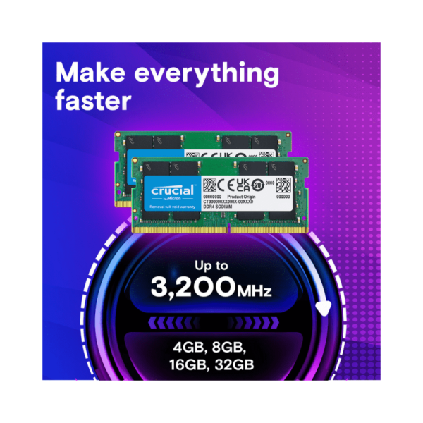 Crucial Desktop RAM 8GB DDR4 3200MHz (CT8G4DFRA32A)