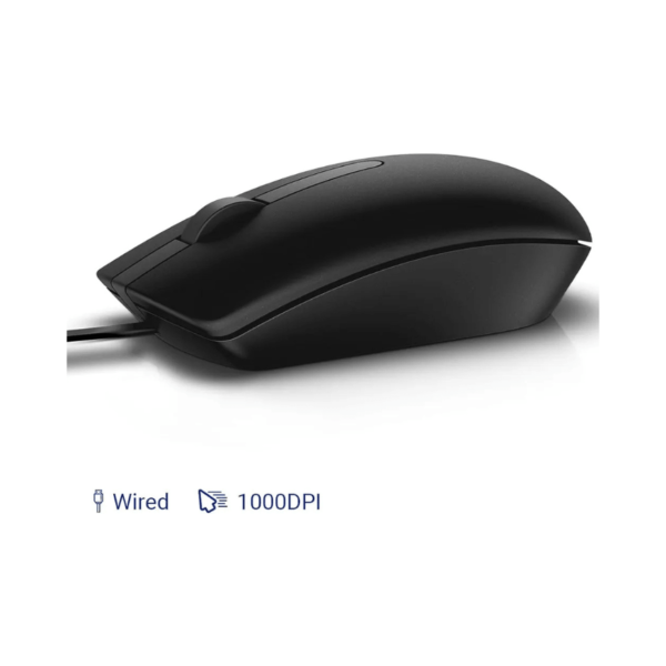 Dell MS116 Wired Optical Mouse, 1000DPI, LED Tracking, Plug & Play