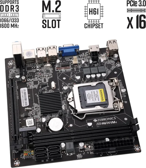 FRONTECH H61 Chipset Motherboard with 2xDDR3 RAM Slots LGA1155