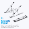 Zeb-NS2000 (Silver) Laptop Stand, 7 Angles Adjustable, Anti Slip