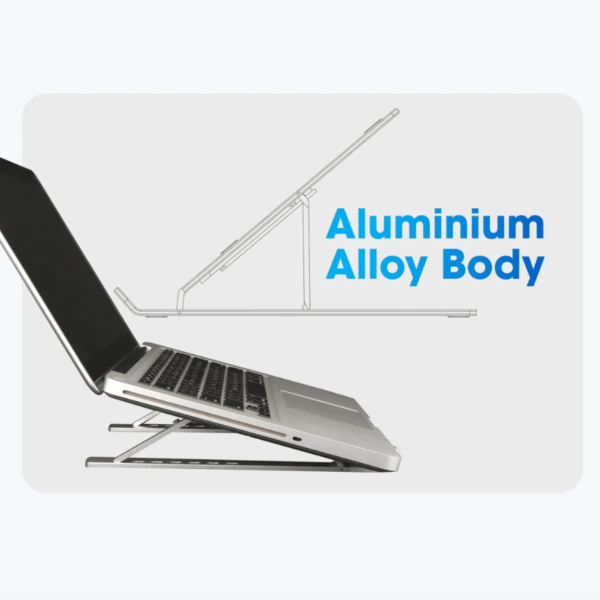 Zeb-NS2000 (Silver) Laptop Stand, 7 Angles Adjustable, Anti Slip