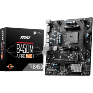 MSI B450M-A PRO MAX II Motherboard, Support AMD Athlon, AM4 DDR4