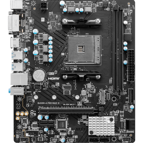 MSI B450M-A PRO MAX II Motherboard, Support AMD Athlon, AM4 DDR4