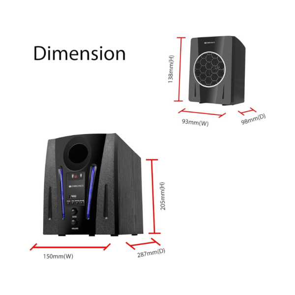 ZEBRONICS -BT2750RUF Wireless Bluetooth, USB, AUX, FM & Remote Control